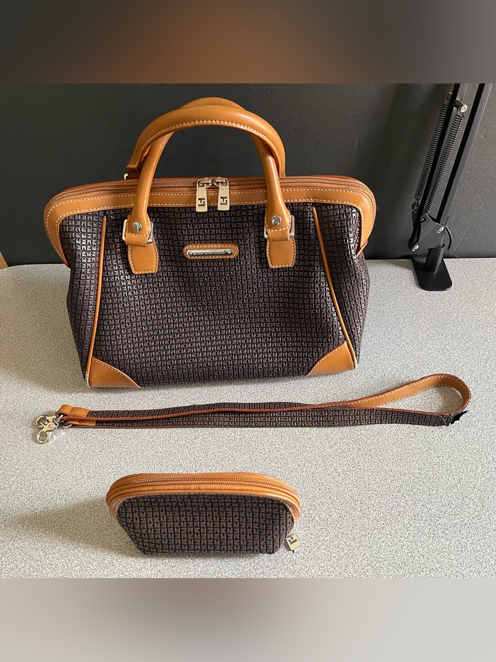 Ted Lapidus Fidelio Brown & Tan Leather Handbag
